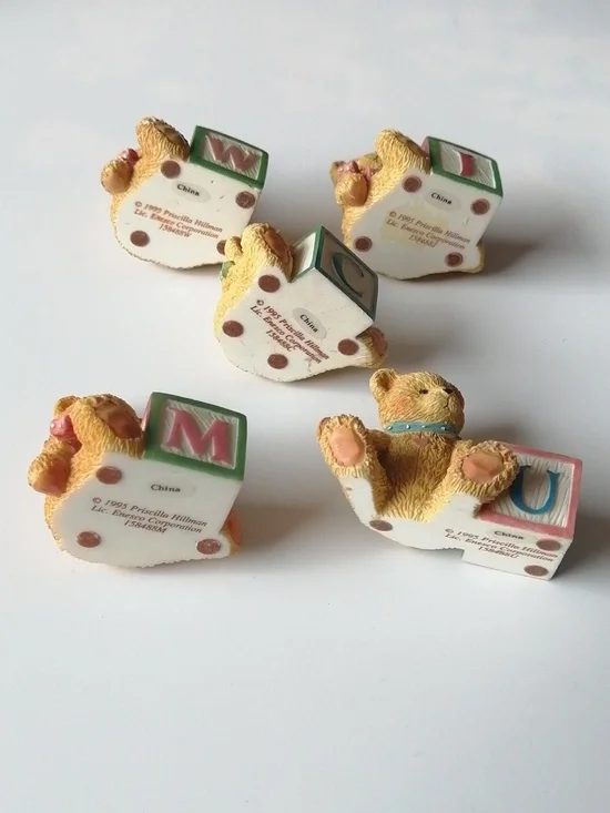Vintage Cherished Teddies Alphabet Block Figurines (5) - Picture 8 of 11